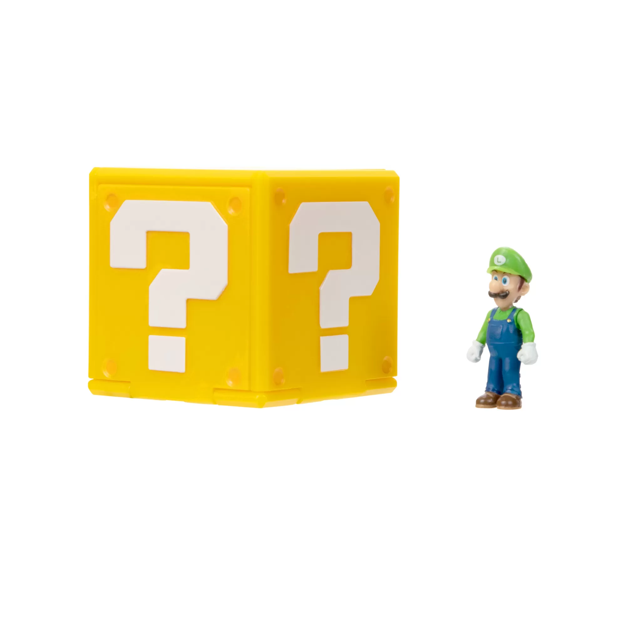 The Super Mario Bros. Movie Toy Figures<1.25-Inch Luigi Mini Figure With Question Block