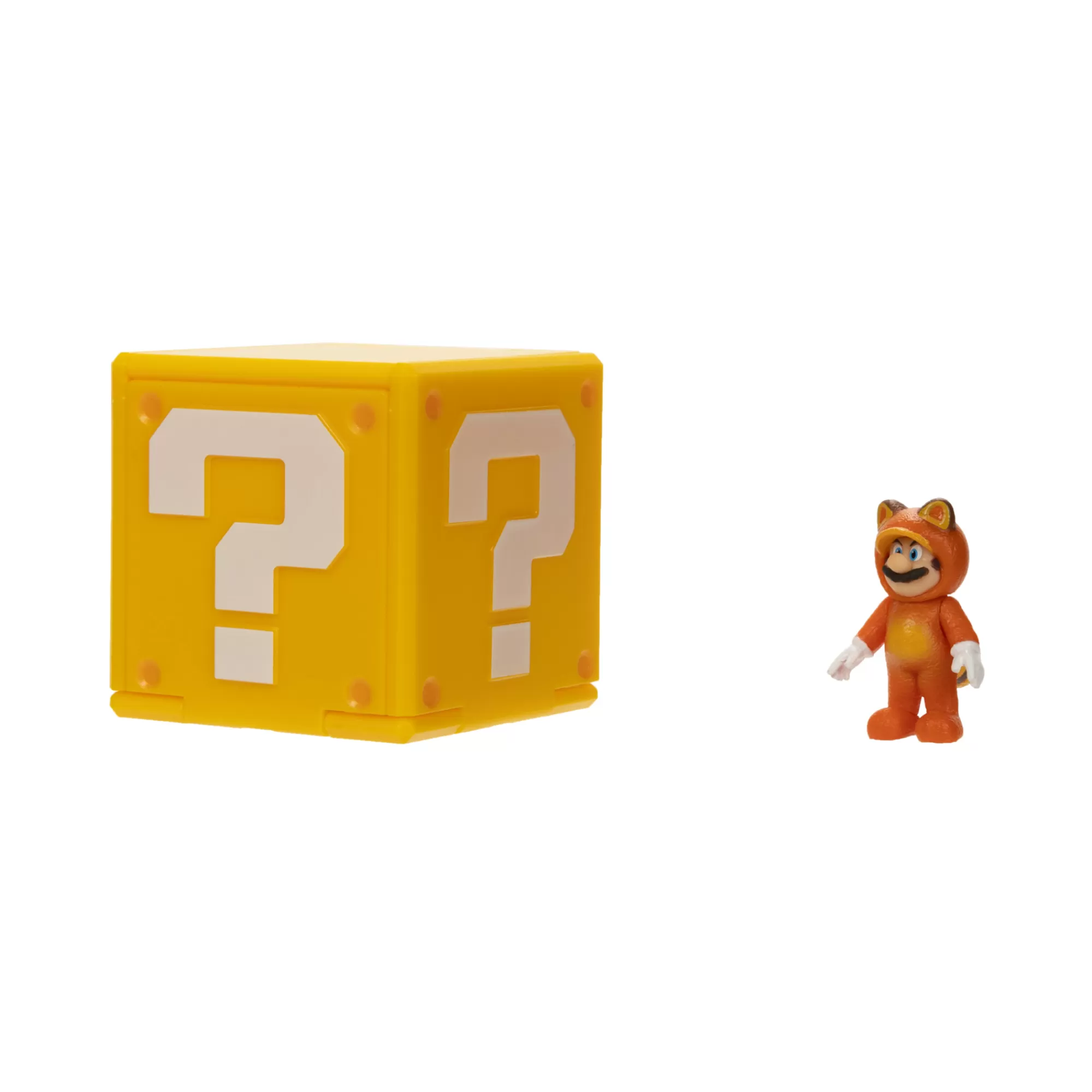 The Super Mario Bros. Movie Toy Figures<1.25-Inch Tanooki Mario Mini Figure With Question Block