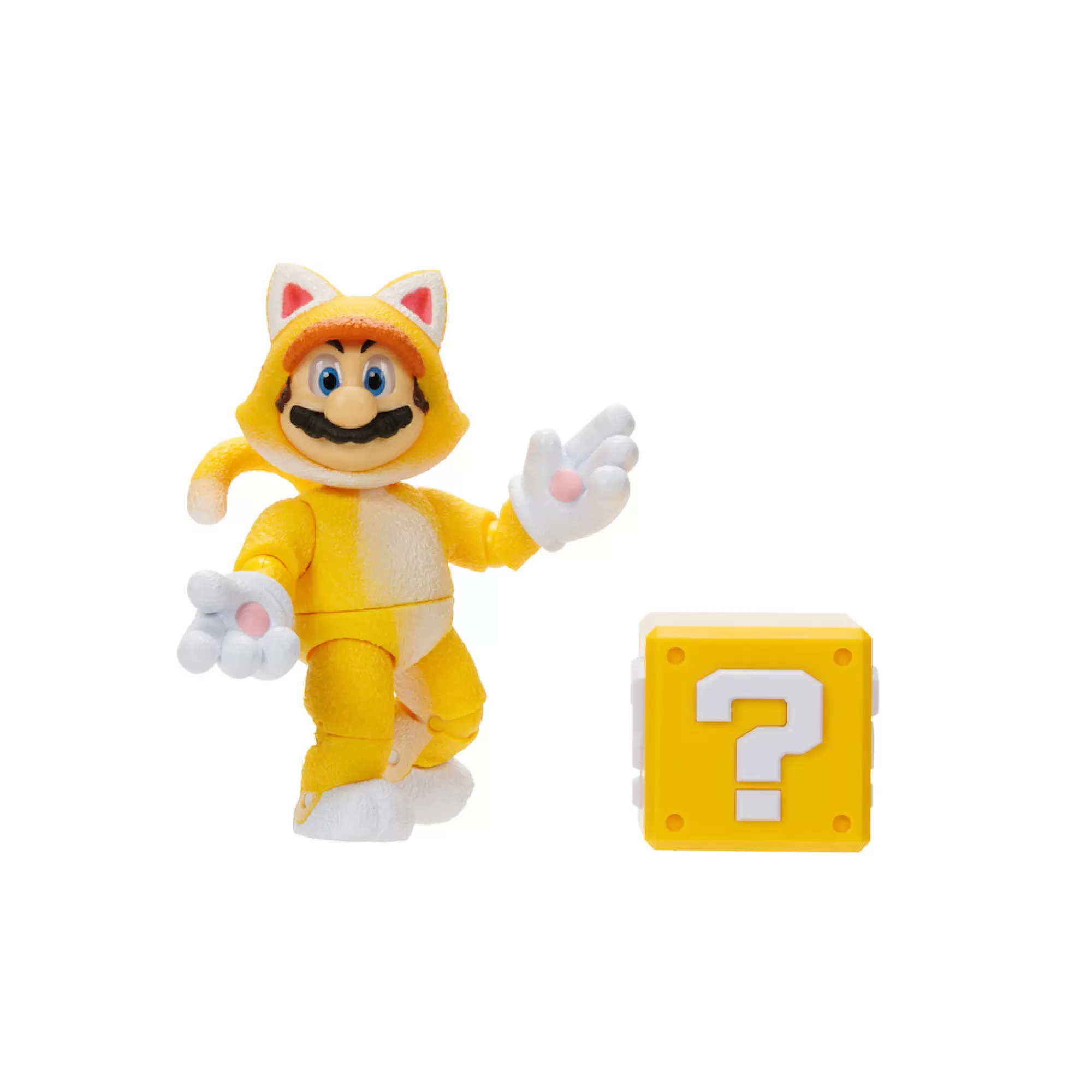 The Super Mario Bros. Movie Action Figures<5-Inch Cat Mario Figure With Question Block Accessory