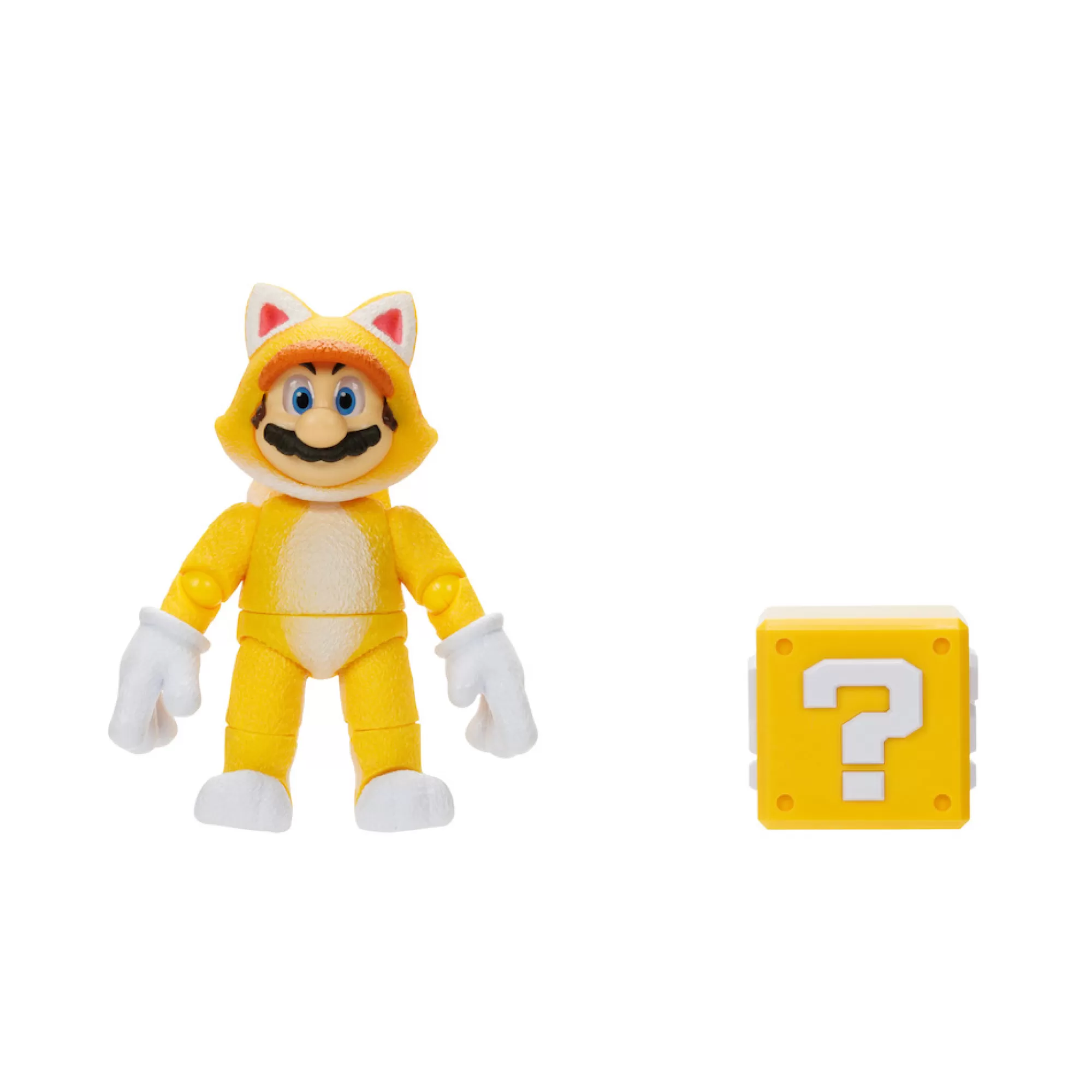 The Super Mario Bros. Movie Action Figures<5-Inch Cat Mario Figure With Question Block Accessory