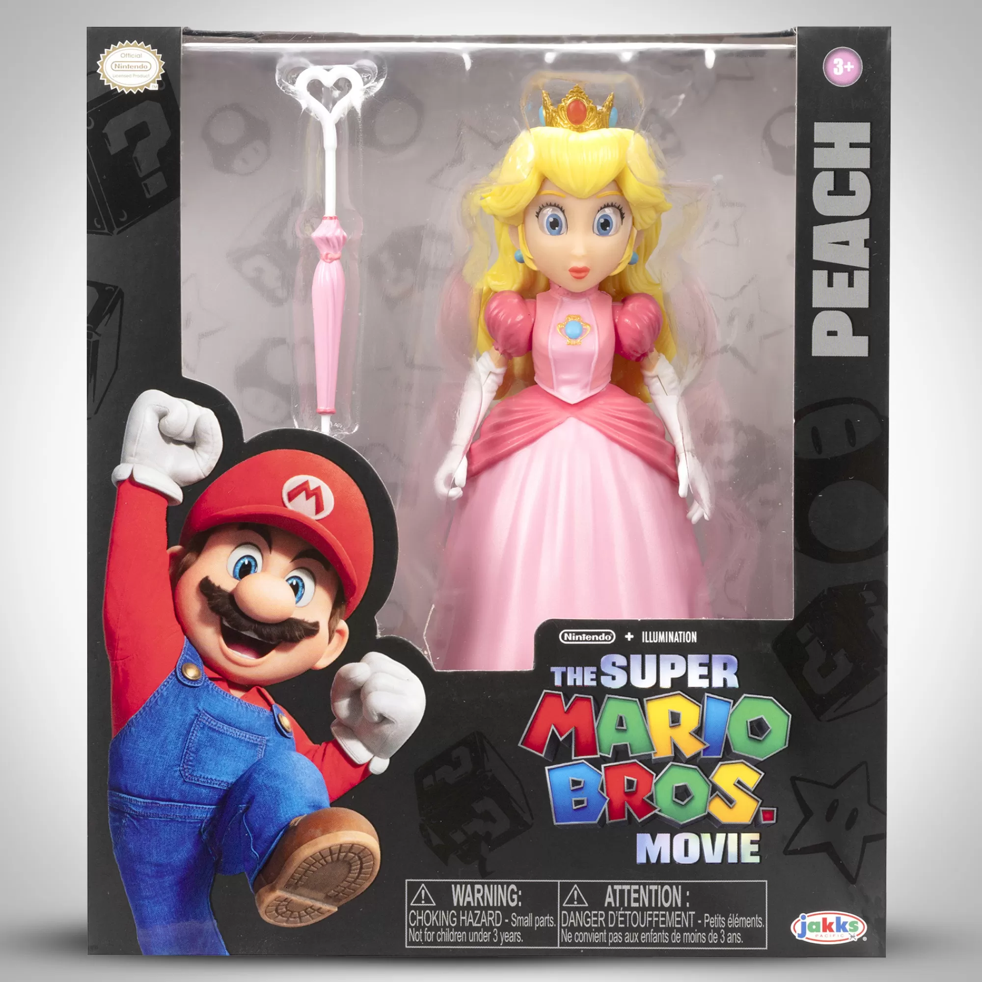 The Super Mario Bros. Movie Action Figures<5-Inch Peach Figure With Umbrella Accessory