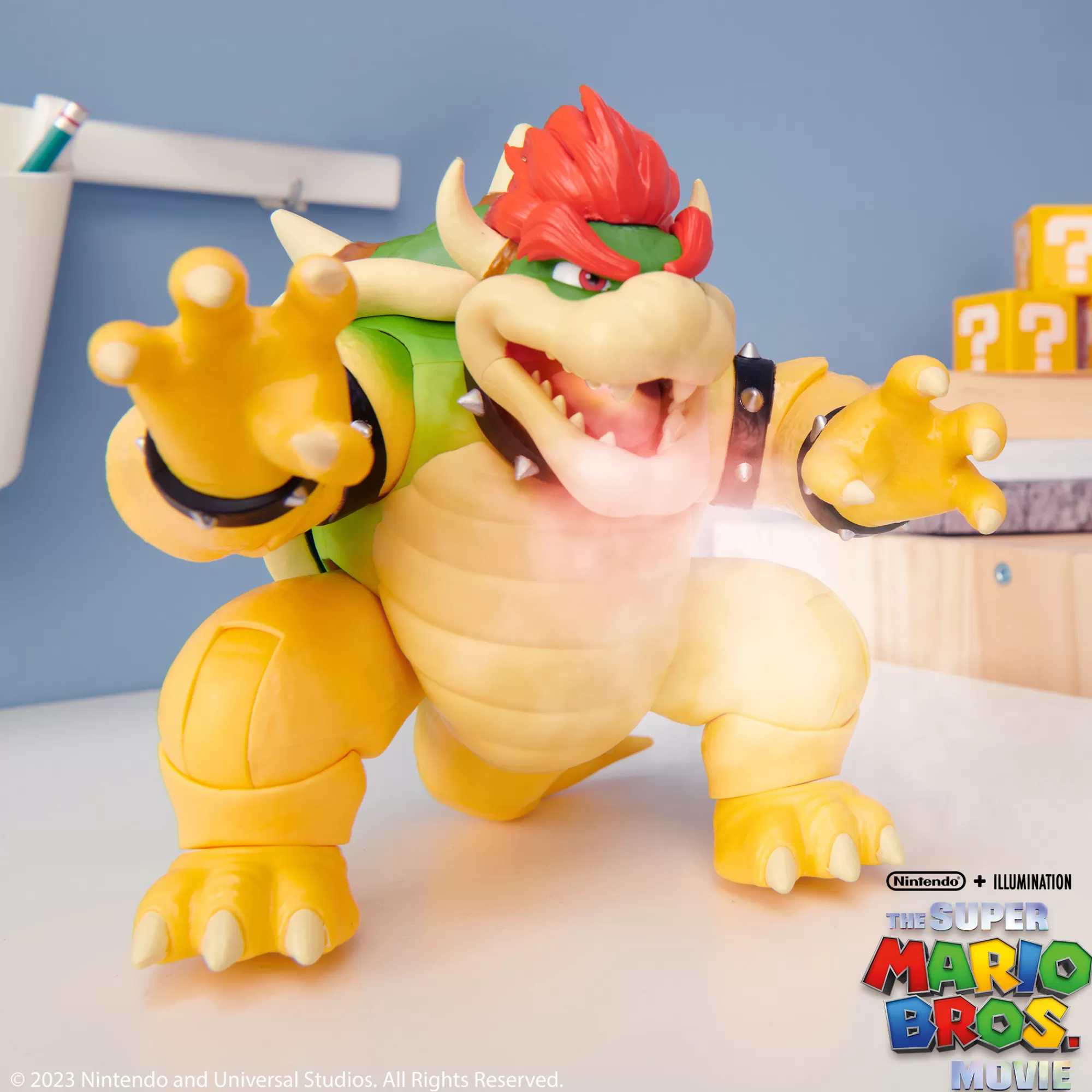 The Super Mario Bros. Movie Action Figures<7-Inch Bowser With Fire Breathing Effects