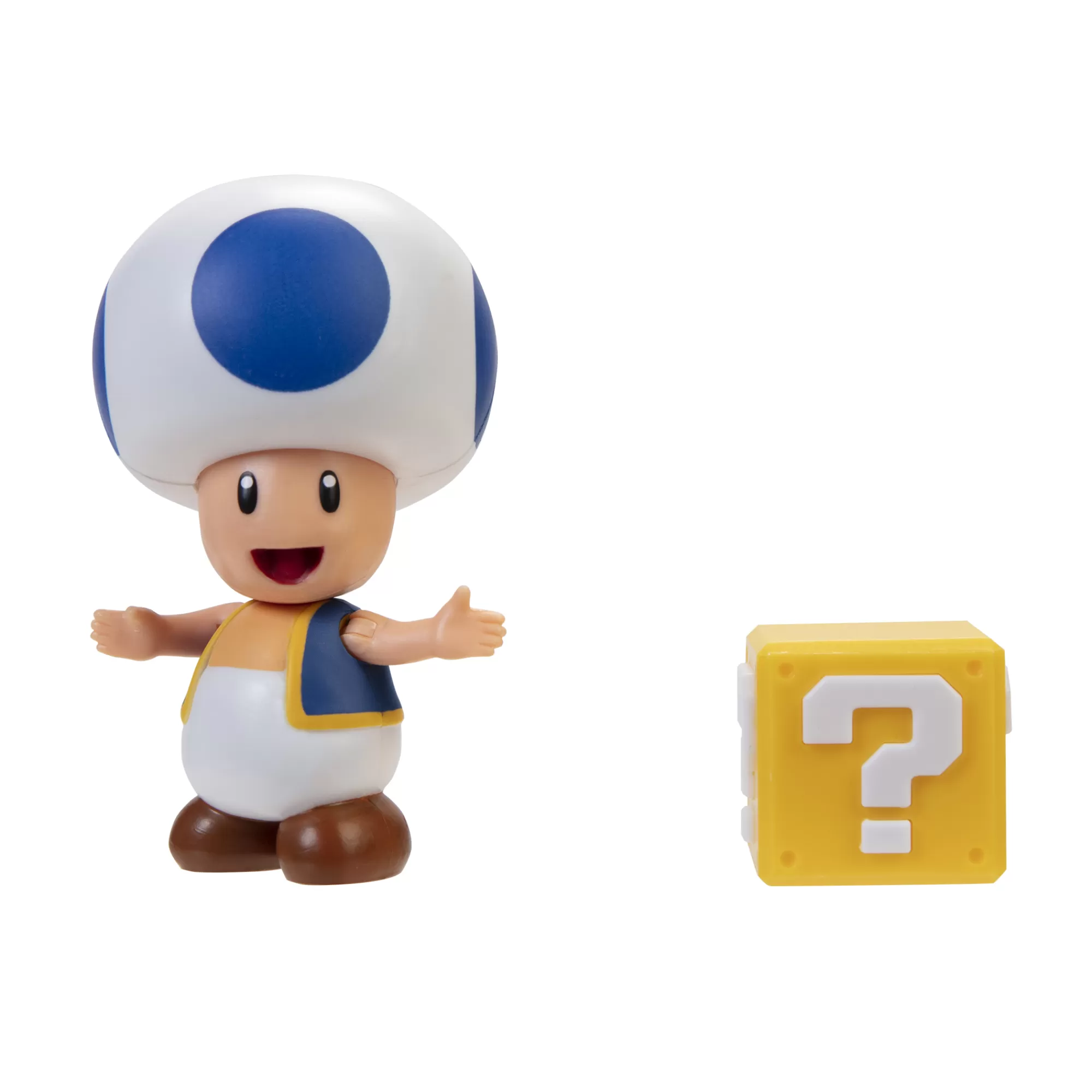 Super Mario™ Toy Figures<Blue Toad With Question Block 4-Inch Articulated Figure