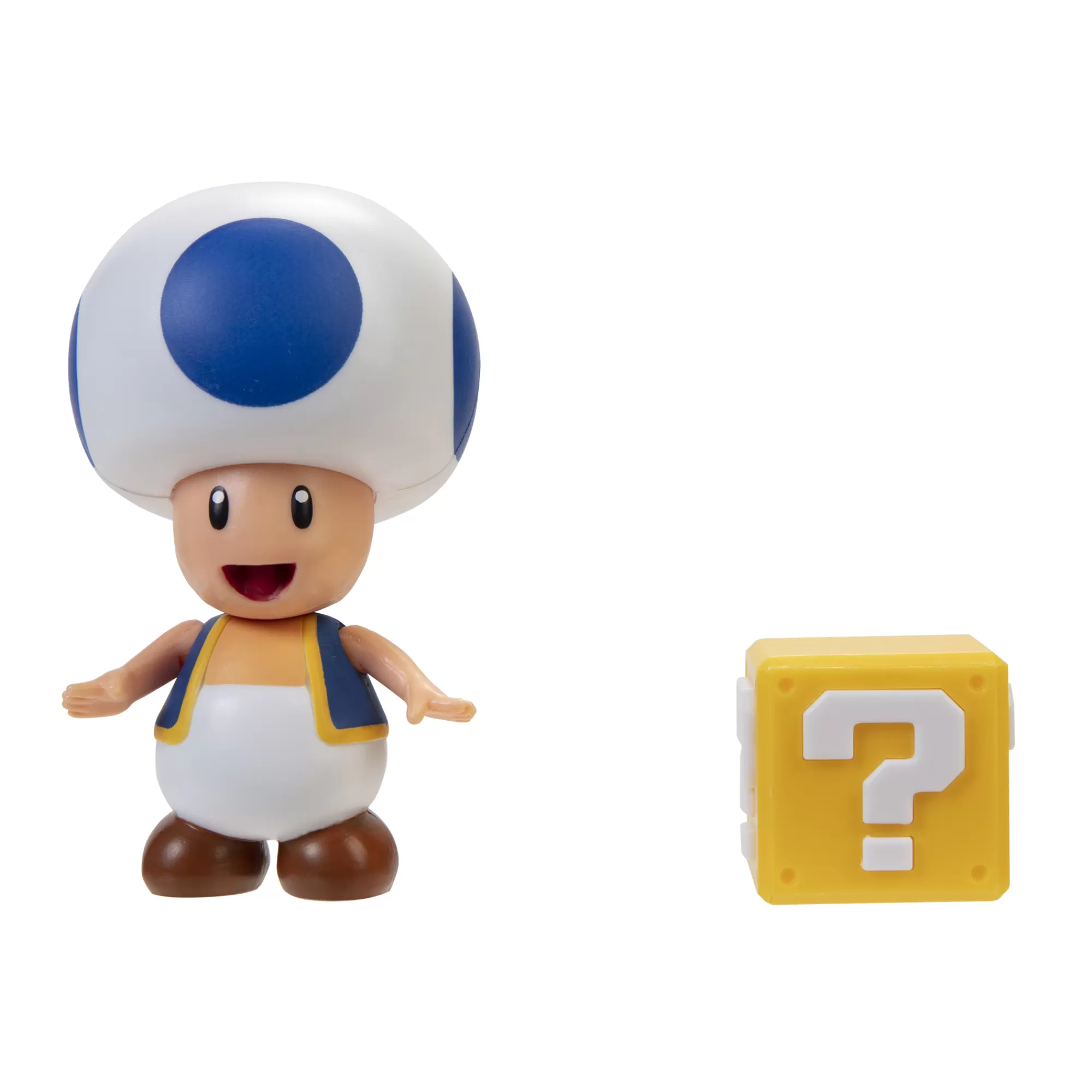 Super Mario™ Toy Figures<Blue Toad With Question Block 4-Inch Articulated Figure