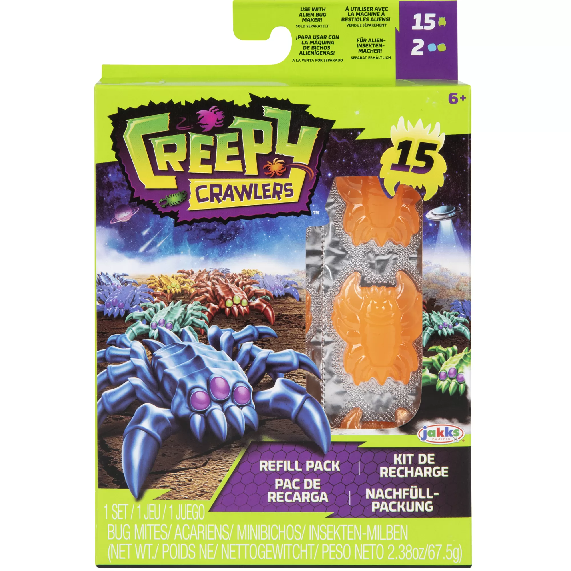 Creepy Crawlers® Games, Crafts & Educational<Gooey Bug Refill Pack Orange & Blue