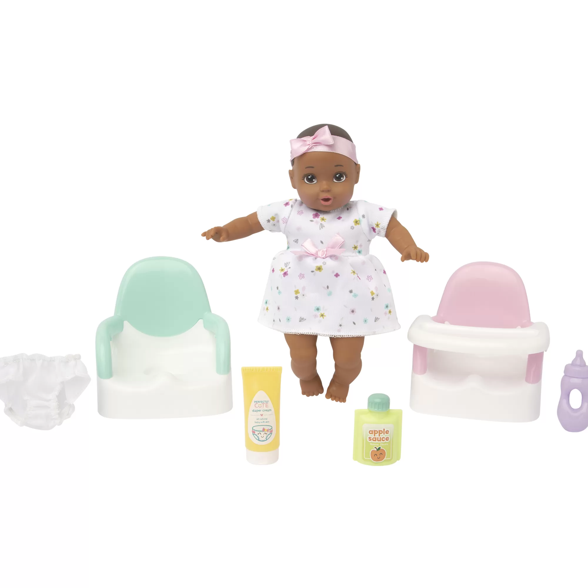 Perfectly Cute® Dolls & Accessories<My Lil' Baby Feed & Go Playset 8-Inch Doll Dark Brunette With Brown Eyes